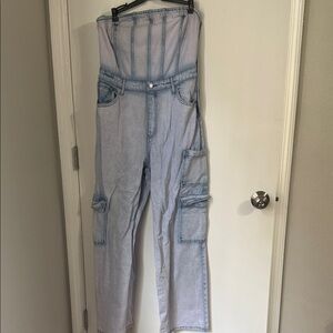 Light Blue/lilacDenim Jumpsuit